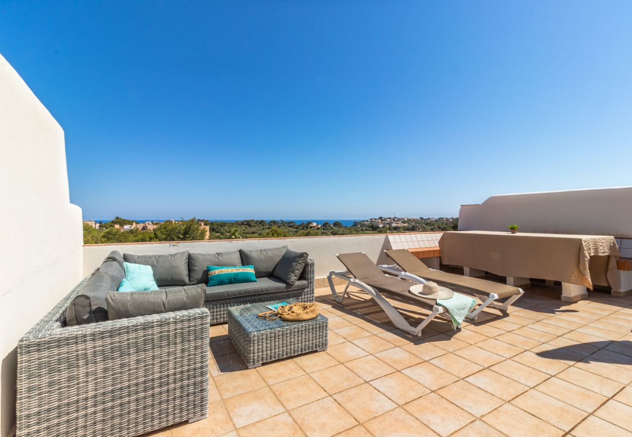 Ferienwohnung in Cala Santanyi - Apartment Buena Vista » Obergeschoß Ferienwohnung mit Meerblick, Pool und fussläufig zum Strand