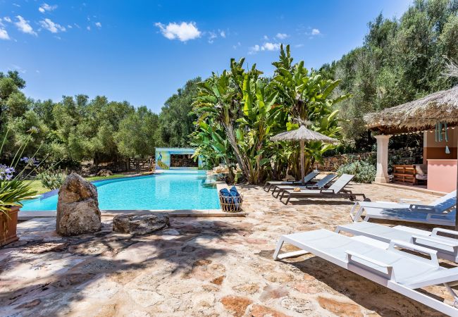  in Santanyi - Son Pavo Real idyllische Finca mit Pool, Gästehaus und großen Garten in Santanyi
