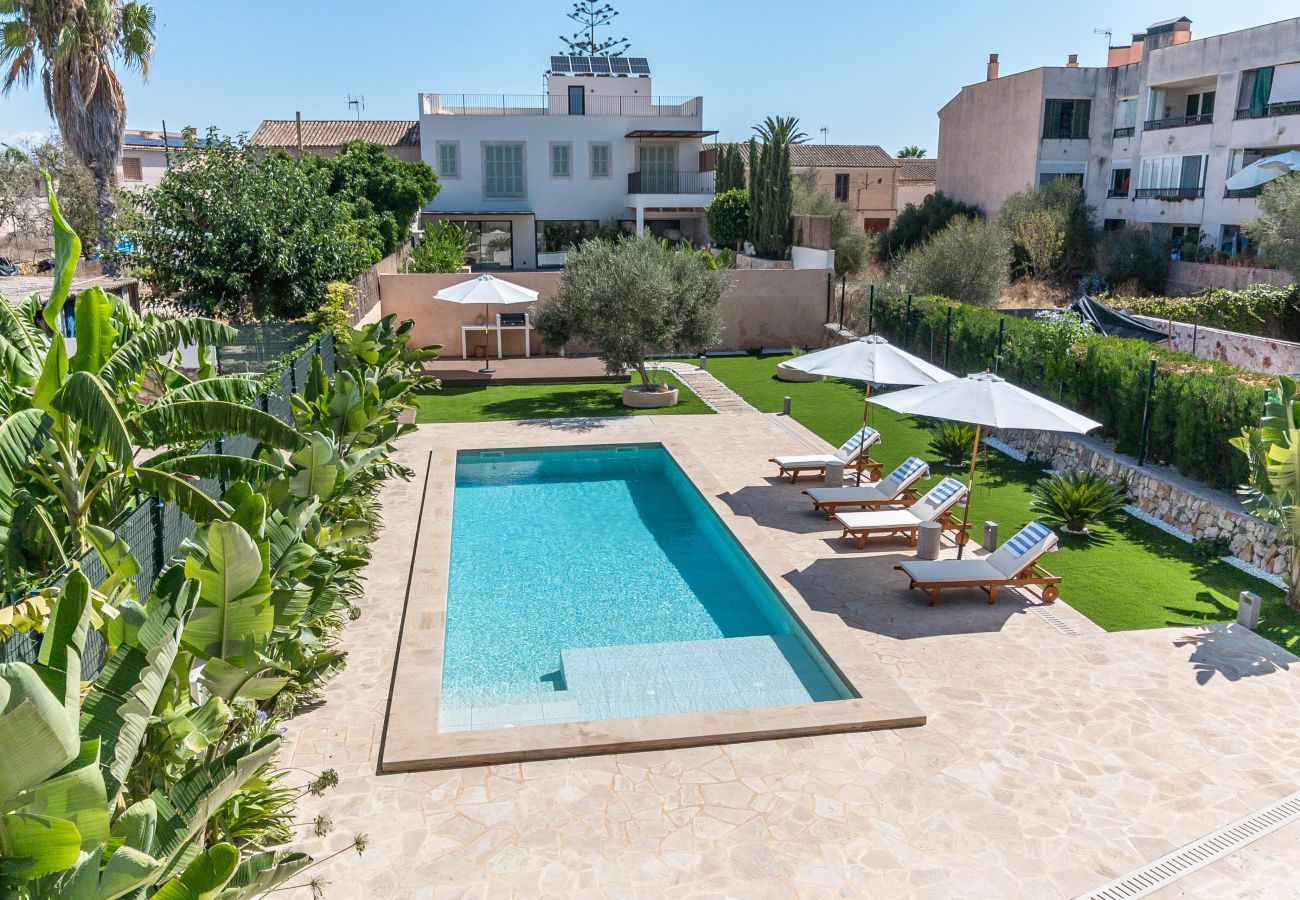 Ferienhaus in Ses Salines - S’Olivera modernes Haus mit Pool in Ses Salines zur monatlichen Miete auf Mallorca