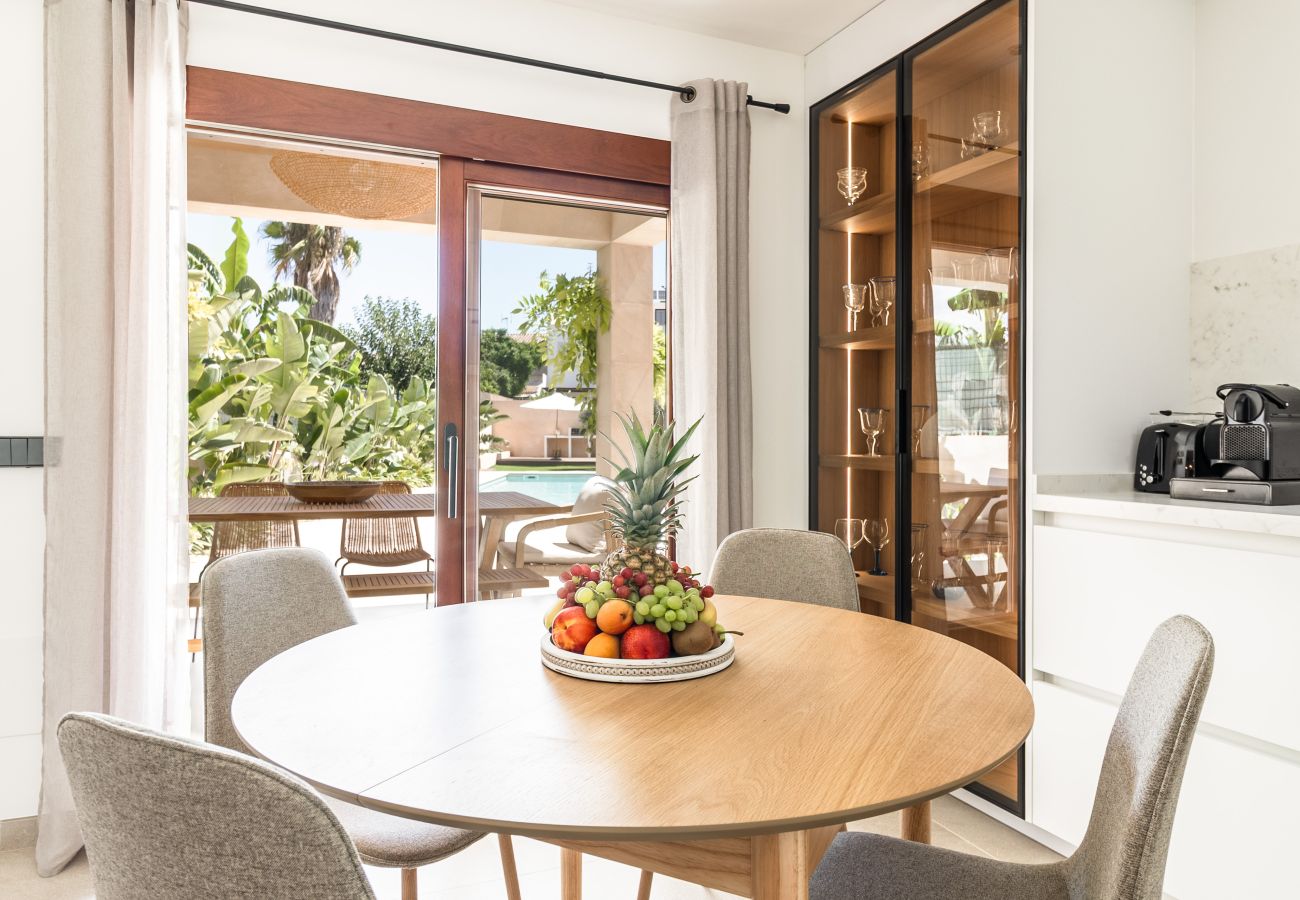 Ferienhaus in Ses Salines - S’Olivera modernes Haus mit Pool in Ses Salines zur monatlichen Miete auf Mallorca