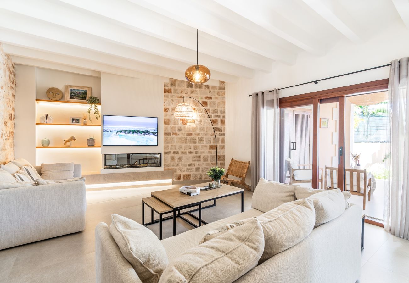 Ferienhaus in Ses Salines - S’Olivera modernes Haus mit Pool in Ses Salines zur monatlichen Miete auf Mallorca