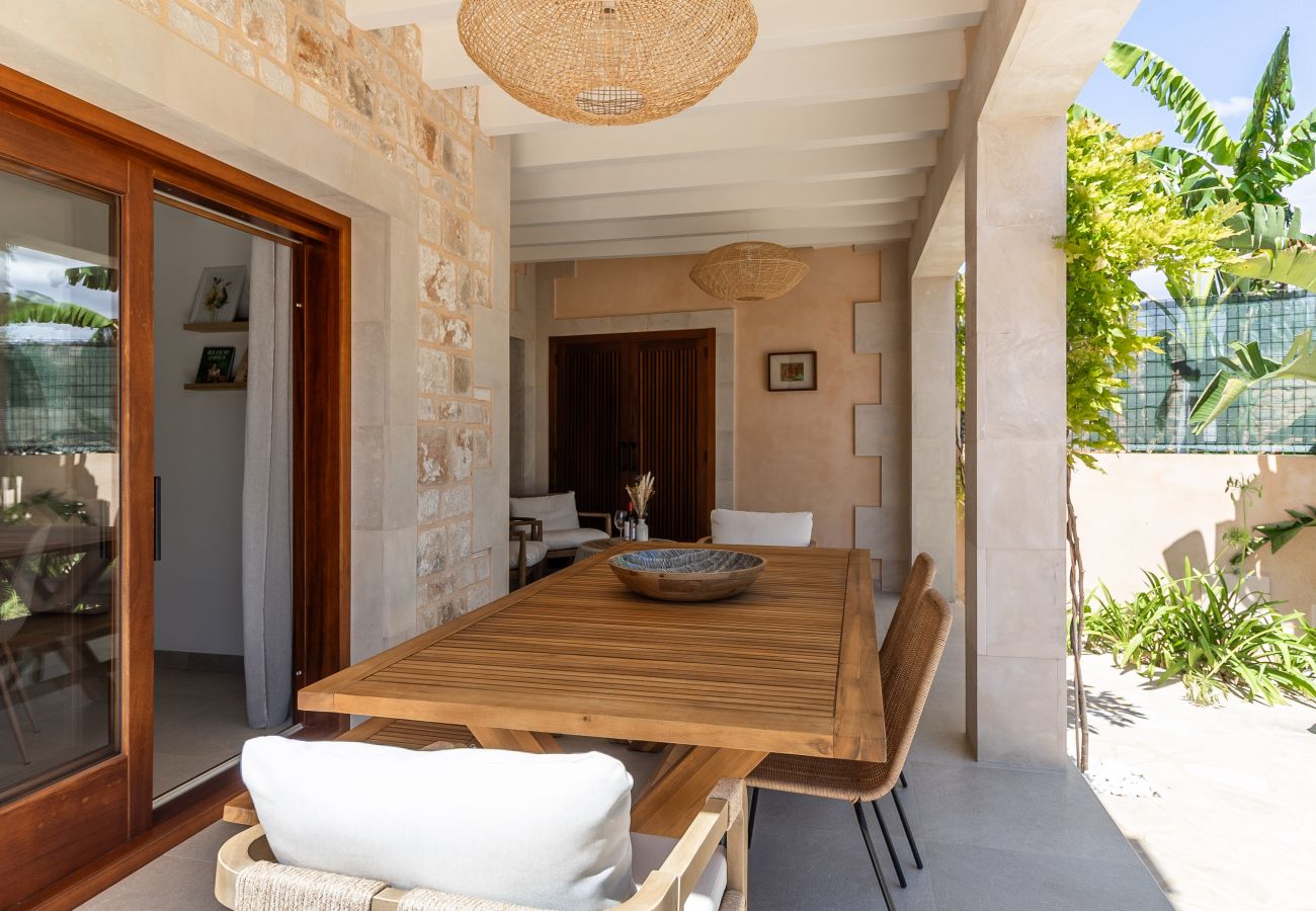 Ferienhaus in Ses Salines - S’Olivera modernes Haus mit Pool in Ses Salines zur monatlichen Miete auf Mallorca