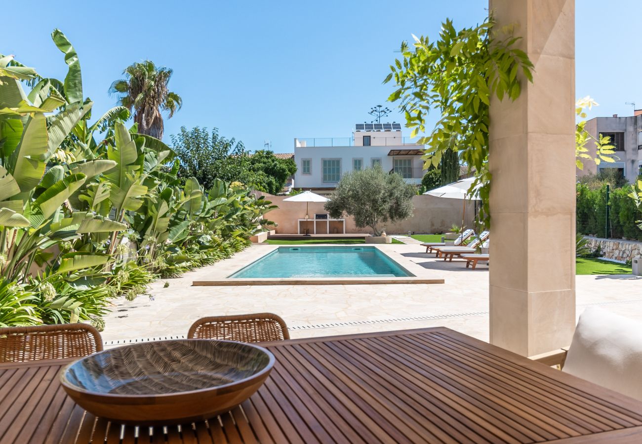 Ferienhaus in Ses Salines - S’Olivera modernes Haus mit Pool in Ses Salines zur monatlichen Miete auf Mallorca