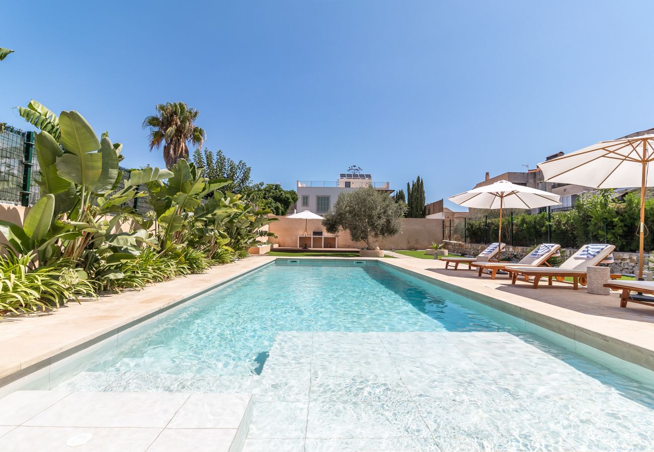 Ferienhaus in Ses Salines - S’Olivera modernes Haus mit Pool in Ses Salines zur monatlichen Miete auf Mallorca