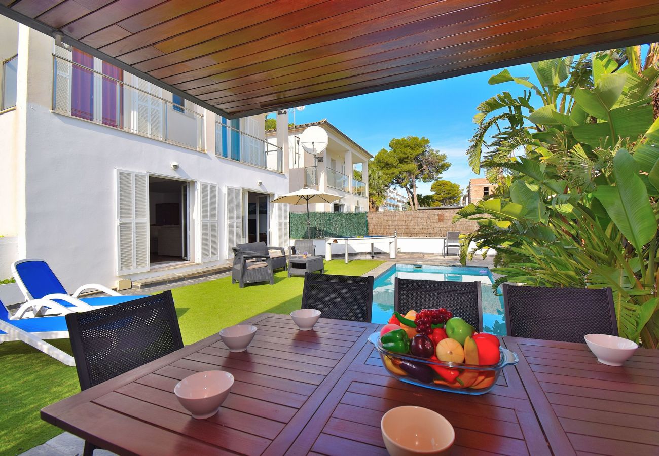 Townhouse in Playa de Muro - Siulador 107 fantastic villa with private pool, terrace, pool table, table tennis and air conditioning