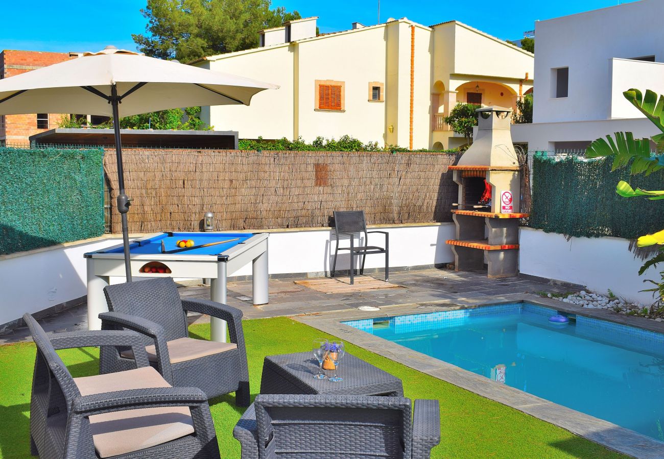 Townhouse in Playa de Muro - Siulador 107 fantastic villa with private pool, terrace, pool table, table tennis and air conditioning